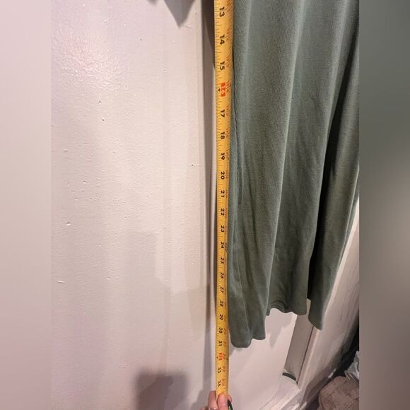 Open edit soft ribbed muted green shirt dress size large mini dress tee shirt L - Picture 14 of 15